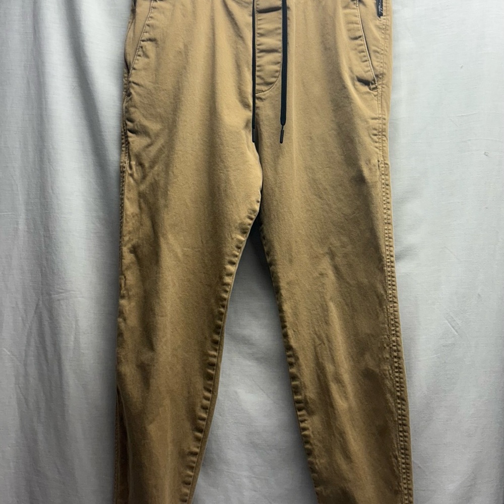 Hollister Men's Tan Twill Joggers - Like New Deep Tan